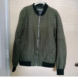 Distortion Comfort Style Lightweight lined Mens Jacket L Olive Green Streetwear